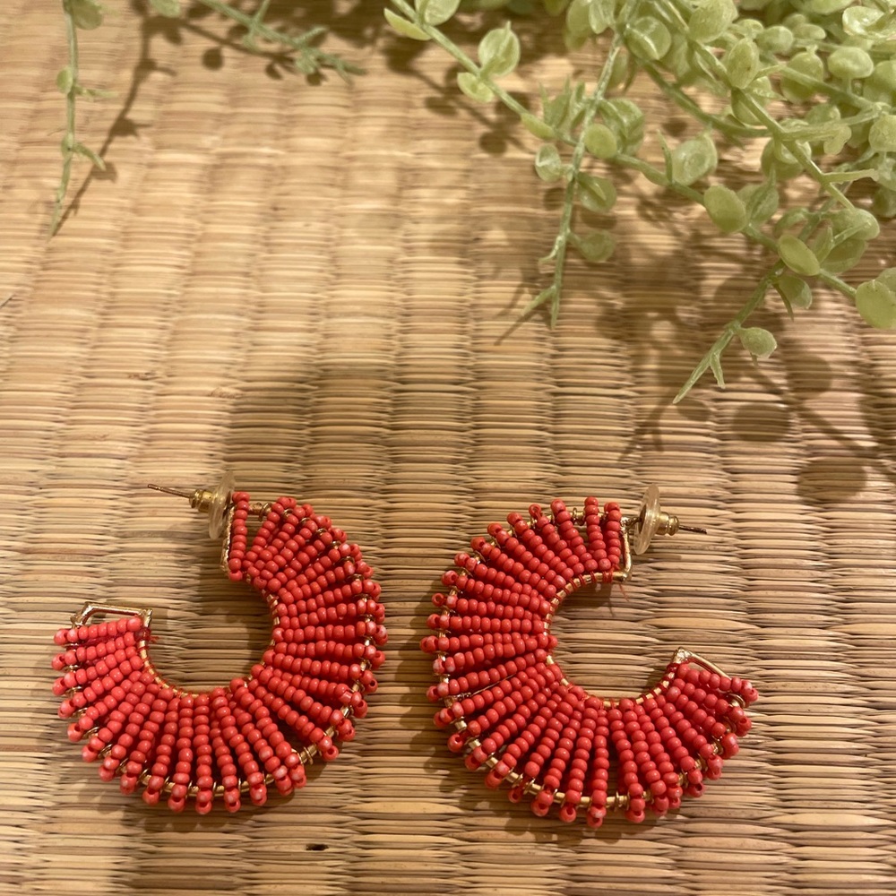Handmade beaded hoops